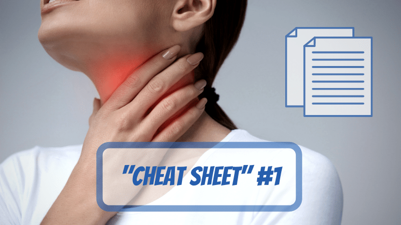Medical Spanish Cheat Sheet: sore throat / URI